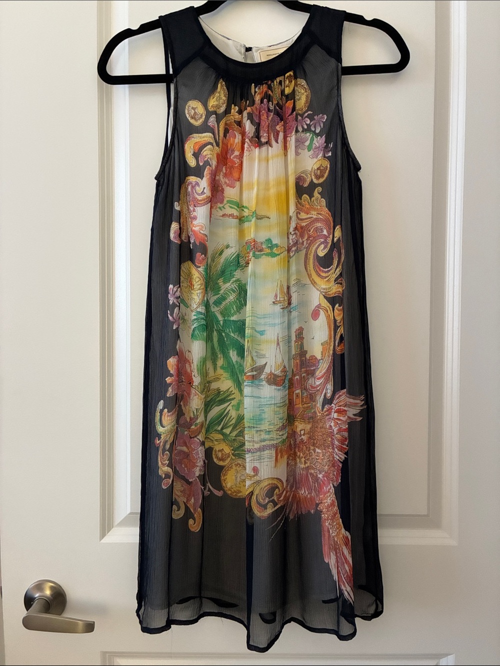 Anthropologie Moulinette Sours Size 2 Varese Printed 100% Silk Dress